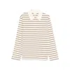 Apc Striped Long-sleeve Polo Shirt In Neutral