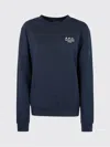Apc A.p.c. Cotton Sweatshirt With Minimalist Logo And Comfortable Fit In Blue