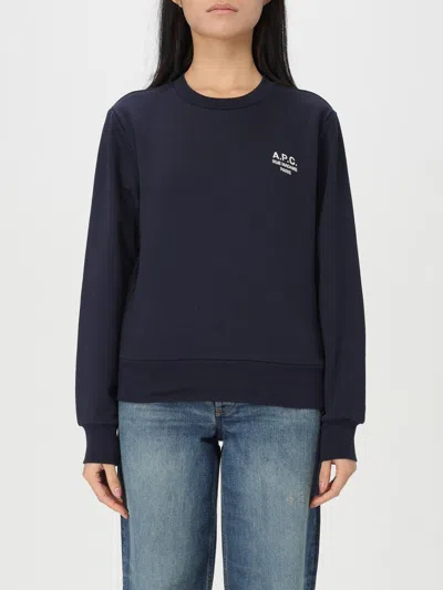 APC SWEATSHIRT A. P.C. WOMAN COLOR BLUE,G46610009