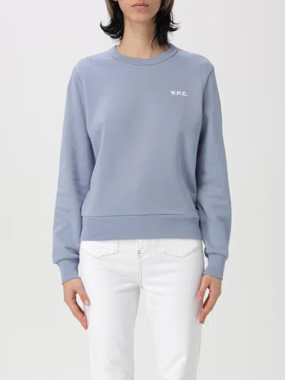 APC SWEATSHIRT A. P.C. WOMAN COLOR BLUE,G50548009