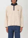 Apc Island Fleece Sweater With Contrast Detailing In Beige