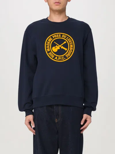 Apc Navy Boxy Guitare Poignard Sweatshirt In Blau