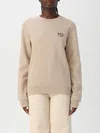 Apc Logo-embroidered Cotton Sweatshirt In Beige