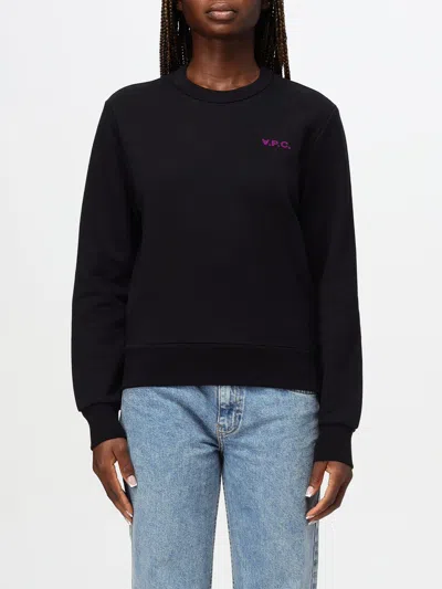 APC SWEATSHIRT A. P.C. WOMAN COLOR BLACK,F93111002