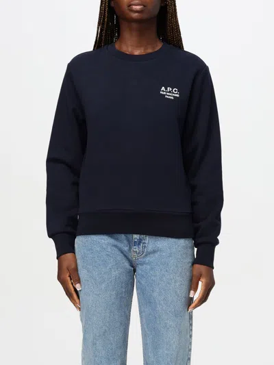 APC SWEATSHIRT A. P.C. WOMAN COLOR BLUE,G02886009