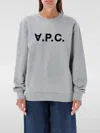 Apc A.p.c. Sweatshirt Crew-neck Logo Print Clothing In Navy