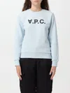 APC SWEATSHIRT A.P.C. WOMAN COLOR SKY BLUE,F08684016