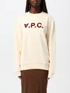 Apc A.p.c. Viva Logo Detail Cotton Sweatshirt In Weiss