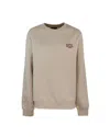 Apc Logo-embroidered Cotton Sweatshirt In Beige