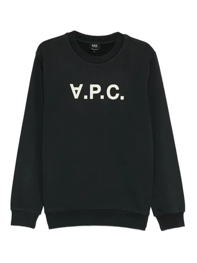 Apc Long-sleeve Crewneck Sweatshirt In Black