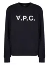 Apc A.p.c. Sweatshirt Crew-neck Logo Print In Blue