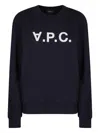Apc A.p.c. Sweatshirt Crew-neck Logo Print In Blue