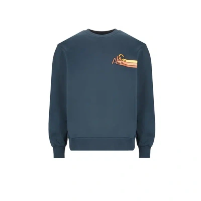 A.p.c. Cotton Sweatshirt In Blue