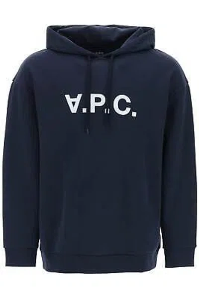 Pre-owned Apc A.p.c. Sweatshirt Milo Logo Floccata Cofdxh27833 Blu Sz.s Iak In Blue