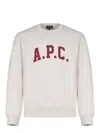 Apc A.p.c. Logo Printed Crewneck Sweatshirt In White