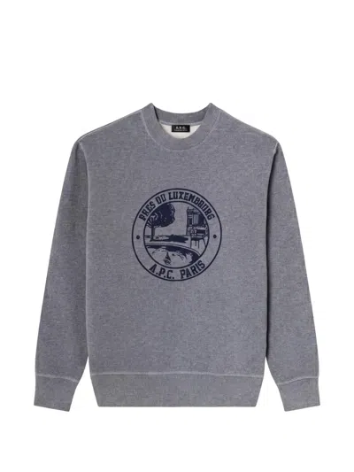 A.p.c. Sweatshirt With Garden Logo In Gray
