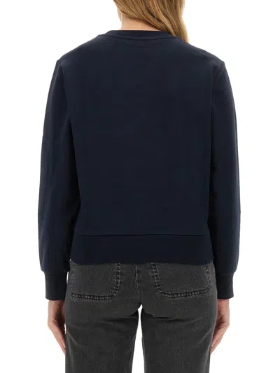 Apc A.p.c. Sweatshirt With Logo In Blue
