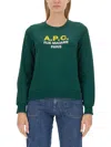 A.p.c. Women Sweatshirt With Logo In Green
