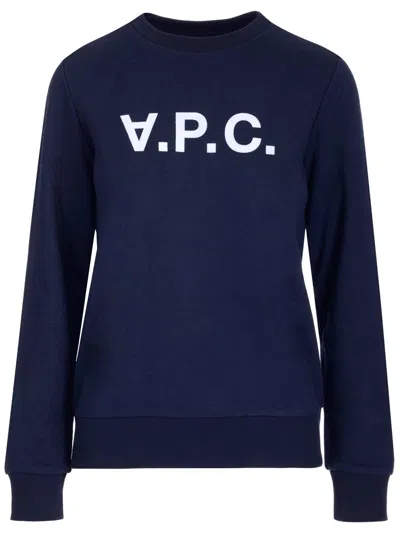 Apc Sweatshirt With Logo In Blue