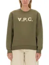 Apc A.p.c. Crew Neck Sweatshirt With Bold Logo In Brown