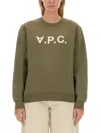 Apc A.p.c. Crew Neck Sweatshirt With Bold Logo In Brown