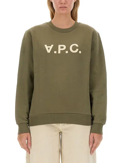 Apc A.p.c. Sweatshirt With Logo In Green