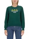 Apc A.p.c. Sweatshirt With Logo In Green