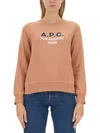 Apc A.p.c. Sweatshirt With Logo In Pink