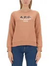 Apc A.p.c. Sweatshirt With Logo In Pink