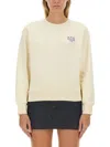 Apc A.p.c. Standard Rue Madame Cotton Sweatshirt In Powder