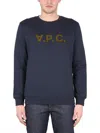 Apc A.p.c. Sweatshirt With V.p.c Logo In Blue