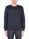 Apc A.p.c. Sweatshirt With V.p.c Logo In Tis Marine Kaki