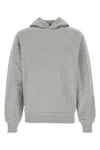 Apc Cotton Drawstring Hood Sweatshirt With Ribbed Cuffs In Grey