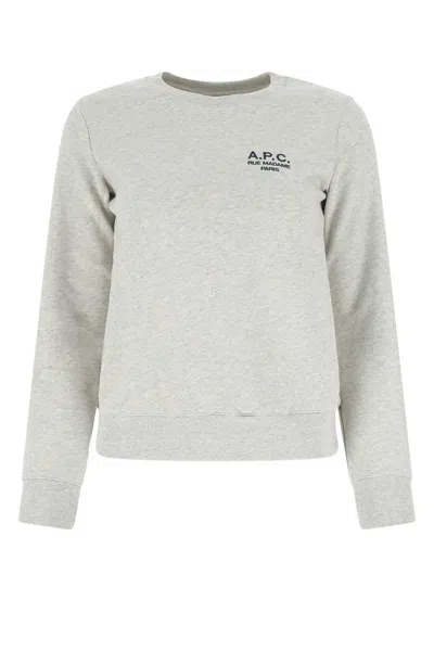 Apc Sweatshirt A.p.c. Woman Color Grey In Heathered Ecru