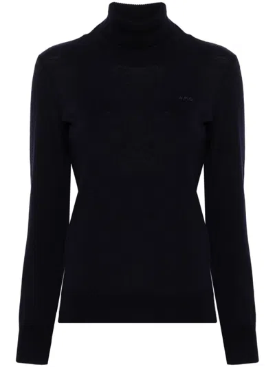 Apc Sybille Wool Jumper In Blue