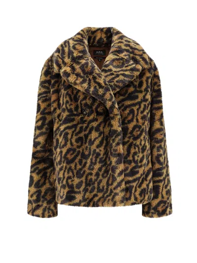 Apc Synthetic Fur Coat In Multi