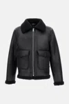 Apc Bomber Jacket With Shearling Collar And Cuffs In Multi