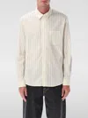 Apc Striped Long Sleeve Shirt With Chest Pocket In White