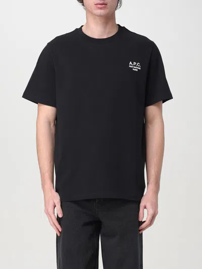 APC T-SHIRT A. P.C. MEN COLOR BLACK,424018002