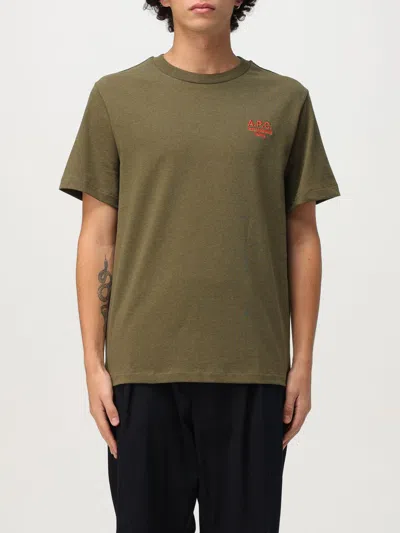 APC T-SHIRT A. P.C. MEN COLOR GREEN,H13960012