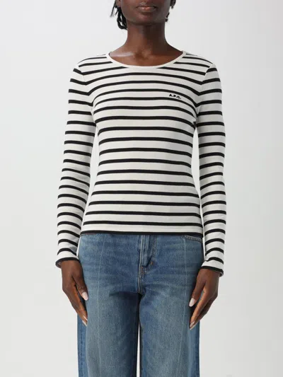 Apc A.p.c. Striped Crewneck T-shirt In Multi