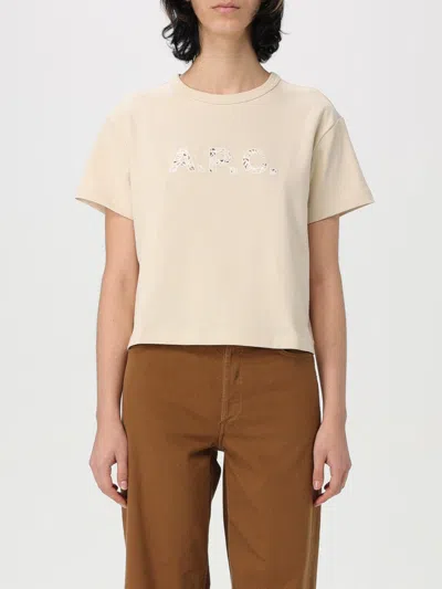 APC T-SHIRT A. P.C. WOMAN COLOR BEIGE,G48604022