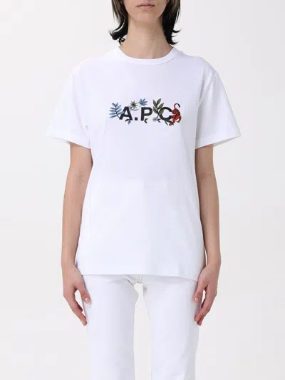 APC T-SHIRT A. P.C. WOMAN COLOR WHITE,424032001