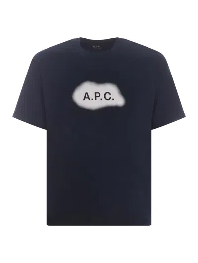 Apc A.p.c. T-shirt  "albert" In Blue
