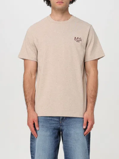 APC T-SHIRT A.P.C. MEN COLOR BEIGE,F74333022