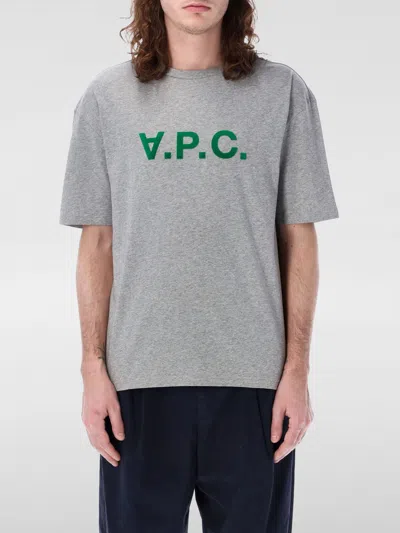 Apc Upside-down Logo T-shirt In Grey