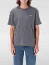 Apc Gray Flocked T-shirt In Gray