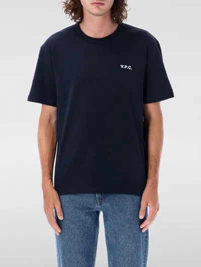 APC T-SHIRT A. P.C. MEN COLOR NAVY,F85232045
