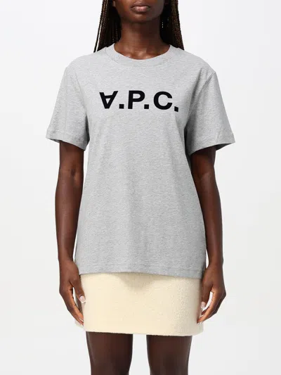 APC T-SHIRT A. P.C. WOMAN COLOR GREY,F74262020
