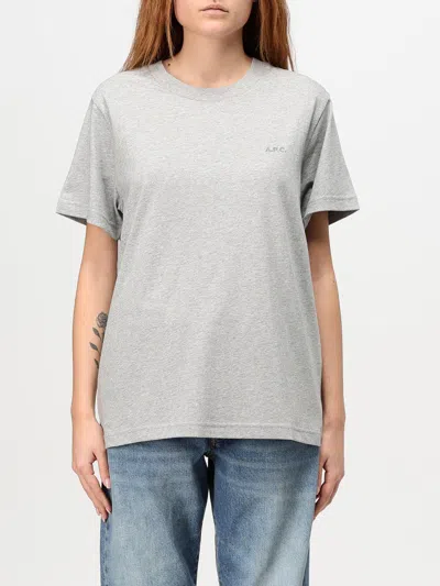 APC T-SHIRT A. P.C. WOMAN COLOR GREY,F74545020